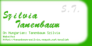 szilvia tanenbaum business card